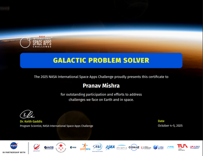 A thumbnail of the certificate I received for participating in the NASA 2025 Space Apps Challenge