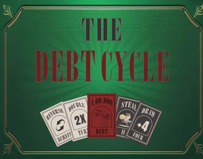 A thumbnail of the logo of my card game, The Debt Cycle.